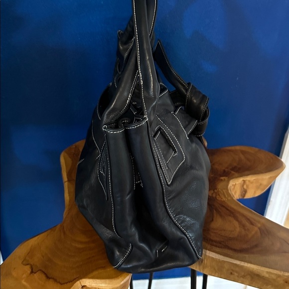 Women’s Perlina Elegant Italian Black Leather Bow Handbag - Picture 5 of 7